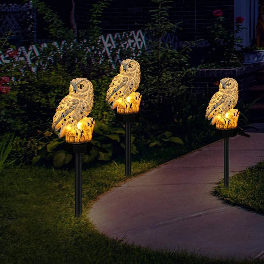 Lampe Exterieur LED - LEDGardenStick™ - Hibou Blanc - Mon Jardin Lumineux