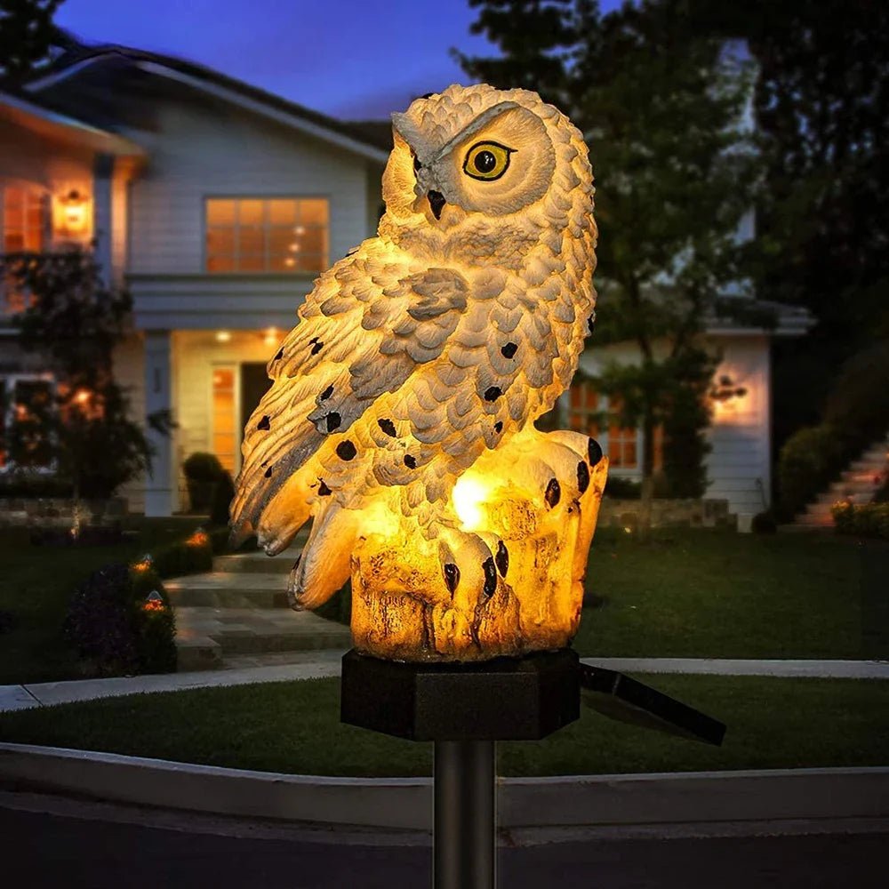 Lampe Exterieur LED - LEDGardenStick™ - Hibou Blanc - Mon Jardin Lumineux